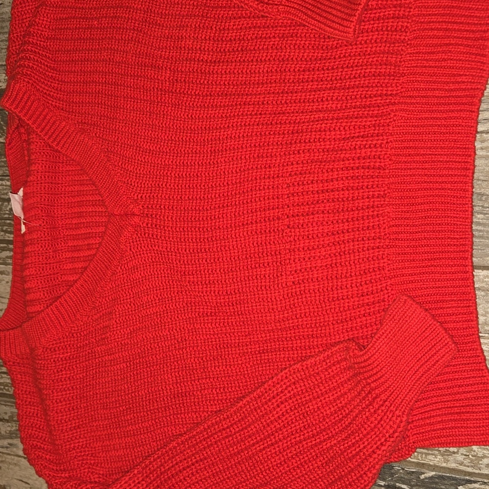 PINK Red V-Neck Sweater